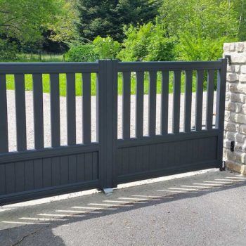 portail et portillon aluminium contemporains gris anthracite