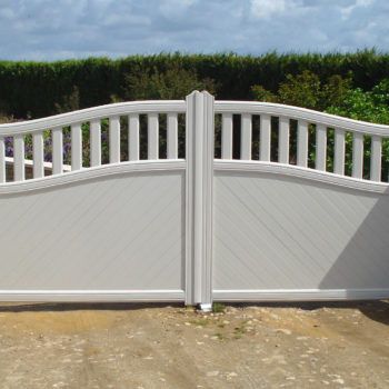 portail aluminium contemporain blanc