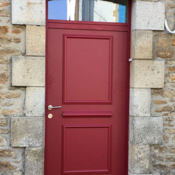 porte d'entrée aluminium bordeaux