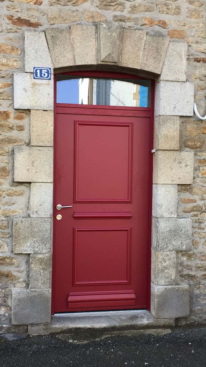 porte d'entrée aluminium bordeaux