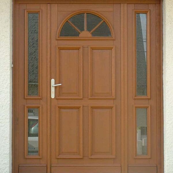 porte d'entrée bois vitres sur les côtés