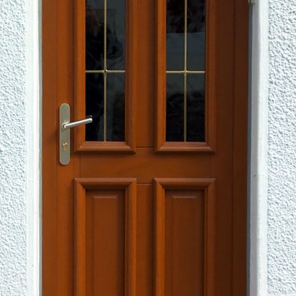 porte d'entrée bois merisier et double vitres