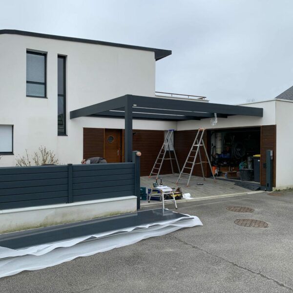 Carport noir aluminium