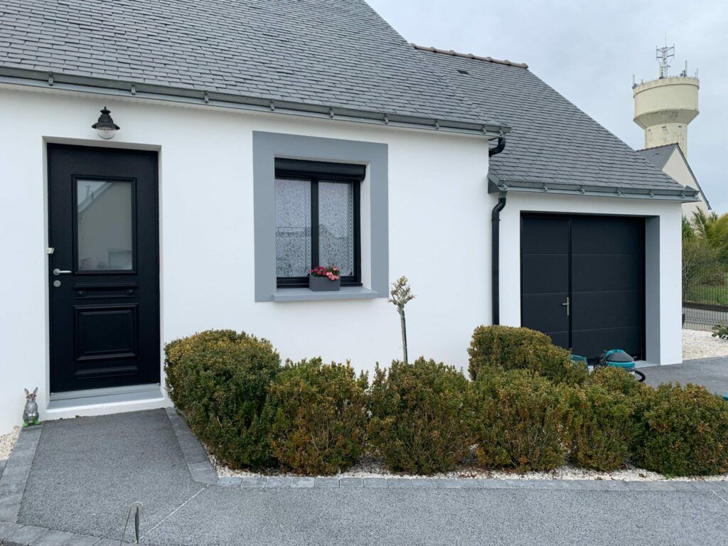 Porte d'entrée fenêtre 2 vantaux et porte de garage
