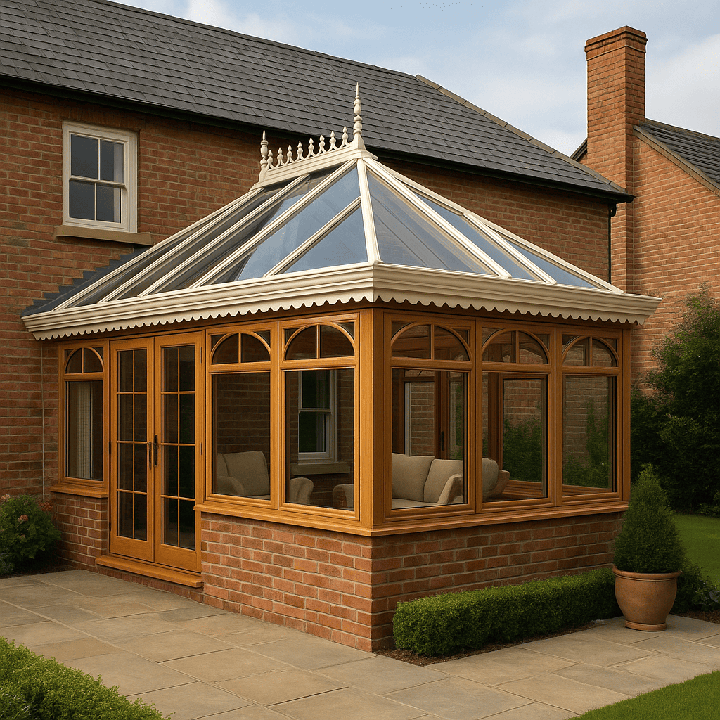 Véranda mixte aluminium et bois