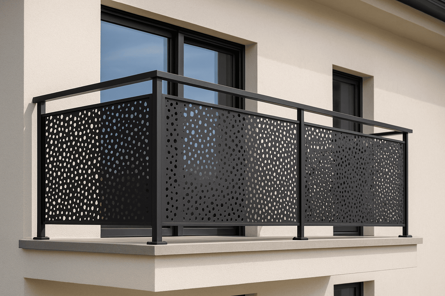 Garde-corps aluminium ajouré décoratif