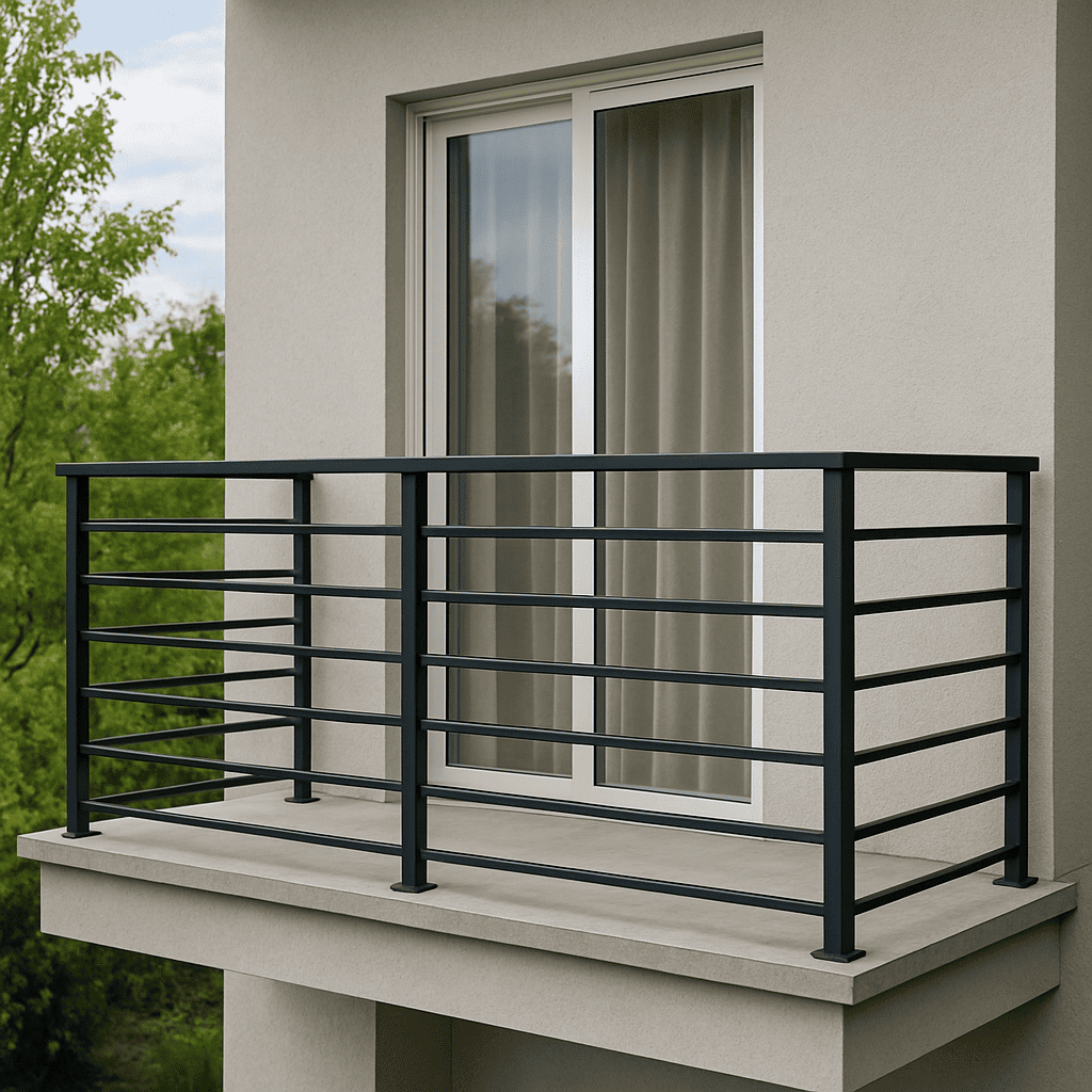 Garde-corps aluminium lisses horizontales