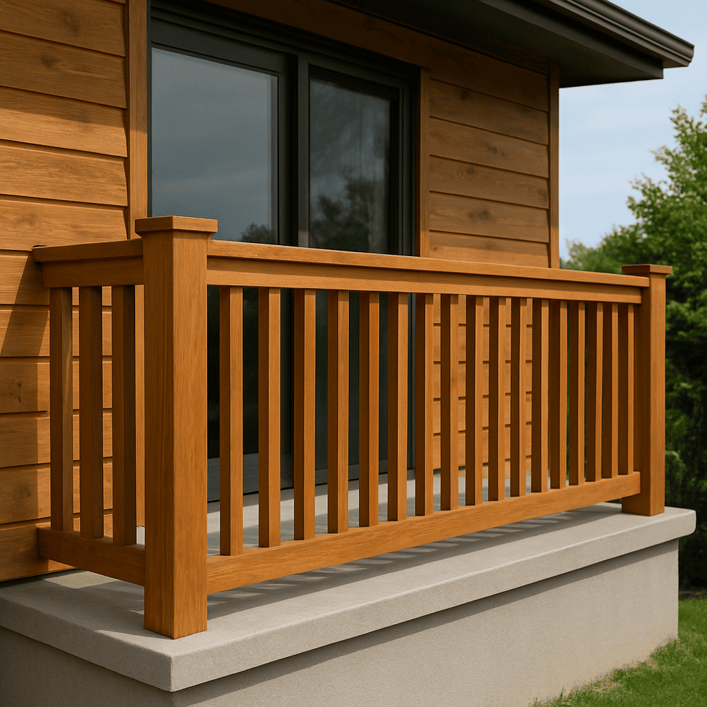 Garde-corps bois barreaux verticaux