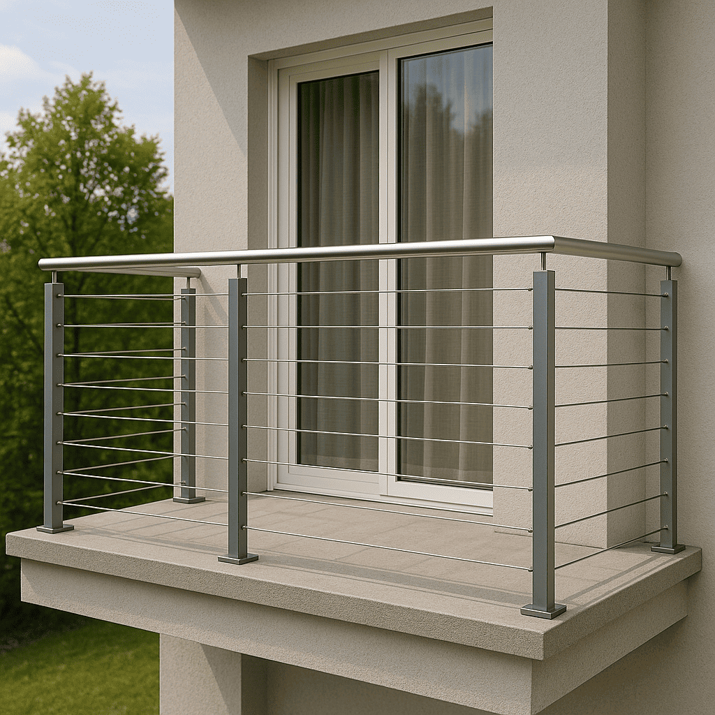 Garde-corps câbles inox tendus